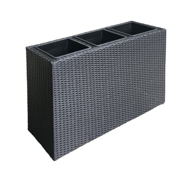 Blomlåda WICKER 84x30xH62cm, svart