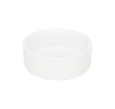 Skål, keramik, 0,4 l/ø 13 cm, vit, Trixie