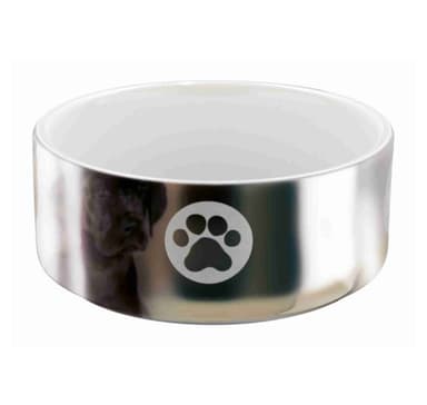Keramikskål med motiv, 0,3 l/ø 12 cm, silver/vit