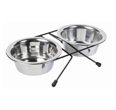 Set av stålskålar med upphöjd botten Eat on Feet, 2 × 0,45 l/ø 12 cm
