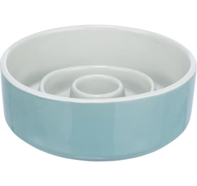 Slow Feeding skål, keramik, 0,45 l/ø 14 cm, grå/blå