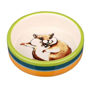 Keramikskål för hamstrar, 80 ml/ø 8 cm, flerfärgad/kräm
