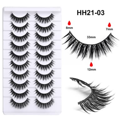 HH21-03 3D Faux Mink Ögonfransar, 10 Par