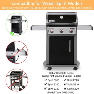 3-pack värmeplattor för Weber gasolgrillar - svart
