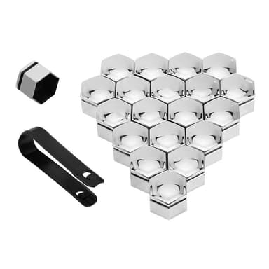 Hjulmutterkåpa / Hjulbultskåpa 20-pack med monteringsverktyg 19 mm