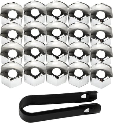 Hjulmutterkåpa / Hjulbultskåpa 20-pack med monteringsverktyg 19 mm