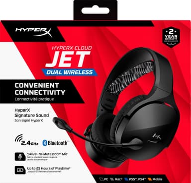HyperX Cloud Jet trådlöst gamingheadset (svart)