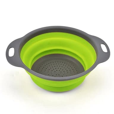 Hopfällbart durkslag med smart förvaring i silikon - 2-pack
