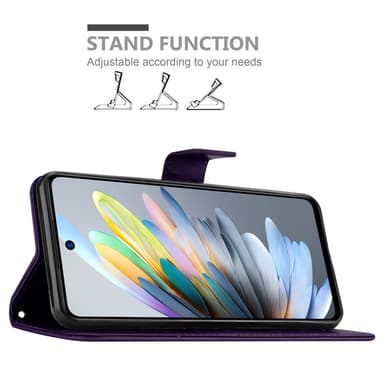 ZTE Blade A75 4G Plånboksfodral Skal Blommor (Violett)