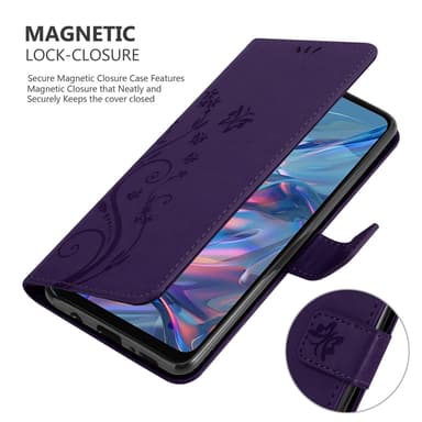 Motorola Moto G45 Plånboksfodral Skal Blommor (Violett)