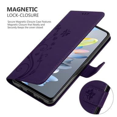 ZTE Blade A75 4G Plånboksfodral Skal Blommor (Violett)