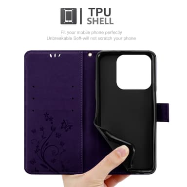 ZTE Blade A75 4G Plånboksfodral Skal Blommor (Violett)