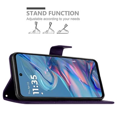 Motorola Moto G45 Plånboksfodral Skal Blommor (Violett)