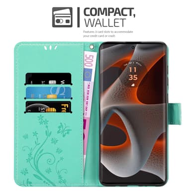 Motorola Moto Edge 50 Pro Plånboksfodral Skal Blommor