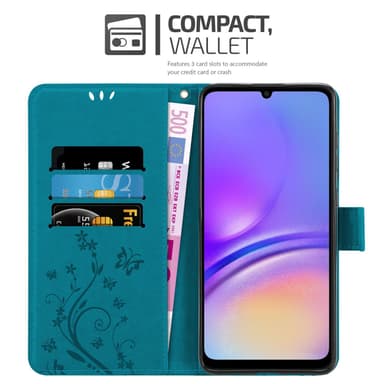Samsung Galaxy A06 Plånboksfodral Skal Blommor (Blå)