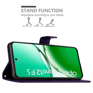 Oppo Reno 12 FS Plånboksfodral Skal Blommor (Violett)