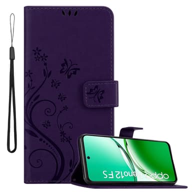 Oppo Reno 12 FS Plånboksfodral Skal Blommor (Violett)