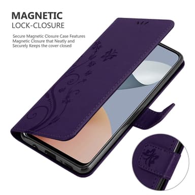 ZTE Blade A73 4G Plånboksfodral Skal Blommor (Violett)