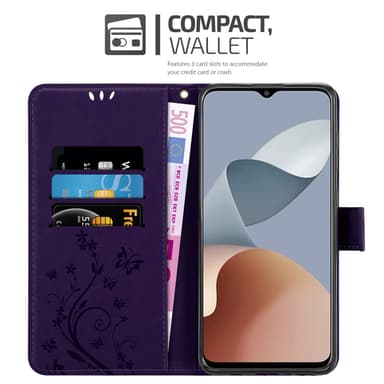 ZTE Blade A73 4G Plånboksfodral Skal Blommor (Violett)