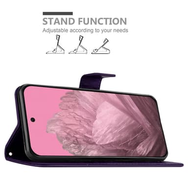 Google Pixel 9 Plånboksfodral Skal Blommor (Violett)
