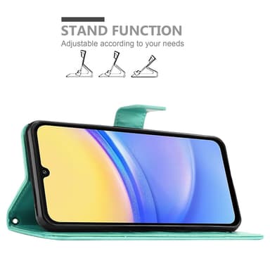 Samsung Galaxy A16 Plånboksfodral Skal Blommor (Turkos)