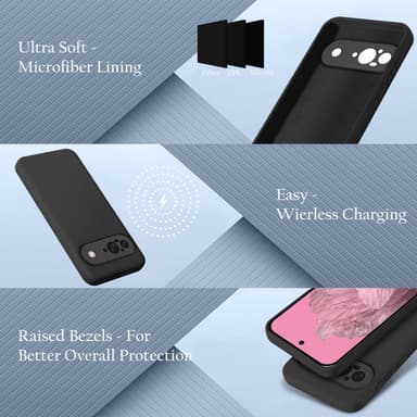 Google Pixel 9 Skal Fodral Case Cover (svart)