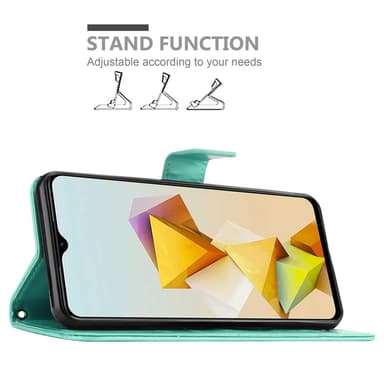 ZTE Blade A73 5G Plånboksfodral Skal Blommor (Turkos)