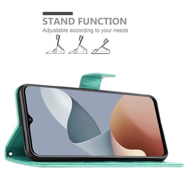 ZTE Blade A73 4G Plånboksfodral Skal Blommor (Turkos)