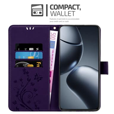 Xiaomi 14T Pro Plånboksfodral Skal Blommor (Violett)