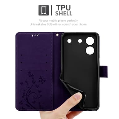 ZTE Blade A54 Plånboksfodral Skal Blommor (Violett)
