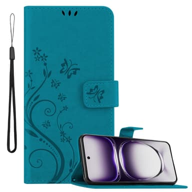 Oppo Reno 12 Plånboksfodral Skal Blommor (Blå)