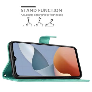 ZTE Blade A54 Plånboksfodral Skal Blommor (Turkos)