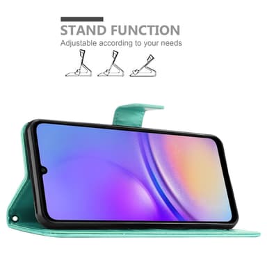 Samsung Galaxy A06 Plånboksfodral Skal Blommor (Turkos)