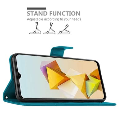ZTE Blade A73 5G Plånboksfodral Skal Blommor (Blå)