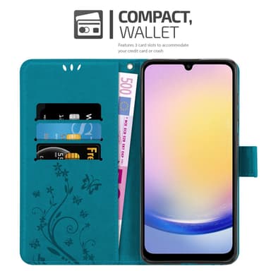Samsung Galaxy A26 Plånboksfodral Skal Blommor (Blå)