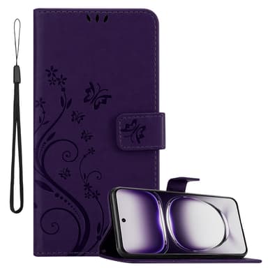 Oppo Reno 12 Plånboksfodral Skal Blommor (Violett)