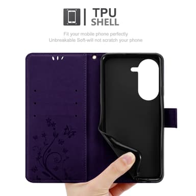 Asus Zenfone 10 Plånboksfodral Skal Blommor (Violett)