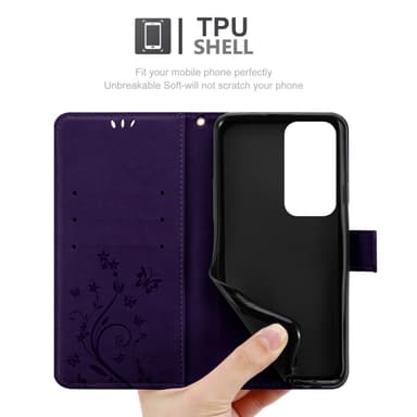 Oppo Reno 12 Pro Plånboksfodral Skal Blommor (Violett)
