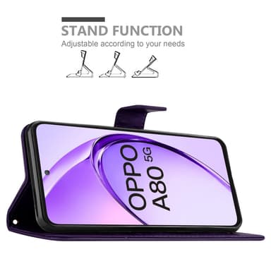 Oppo A80 Plånboksfodral Skal Blommor (Violett)