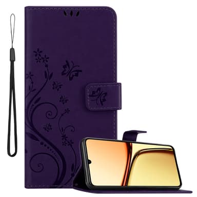 Realme C61 / C63 Plånboksfodral Skal Blommor (Violett)