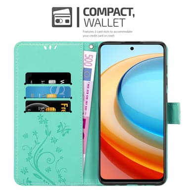 ZTE Blade A75 5G Plånboksfodral Skal Blommor (Turkos)