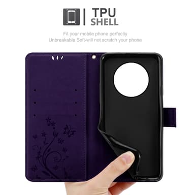 ZTE Blade A73 5G Plånboksfodral Skal Blommor (Violett)