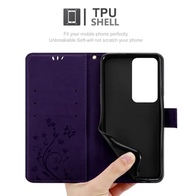 Oppo A80 Plånboksfodral Skal Blommor (Violett)