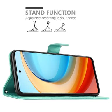 ZTE Blade A75 5G Plånboksfodral Skal Blommor (Turkos)