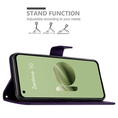 Asus Zenfone 10 Plånboksfodral Skal Blommor (Violett)