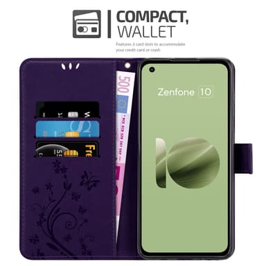 Asus Zenfone 10 Plånboksfodral Skal Blommor (Violett)