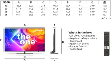 Philips 50” The One PUS9000 4K QLED Smart TV (2025)