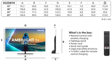 Philips 42” OLED810 4K OLED Smart TV (2025)