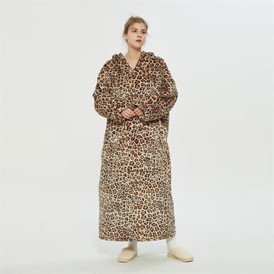 Lång Oversized Hoodie - Leopardmönster (120cm)