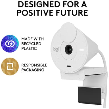 Logitech Brio 300 webbkamera (vit)